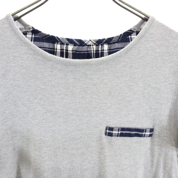 MACKINTOSH PHILOSOPHY マッキントッシュフィロソフィー 日本製 三陽商会 ノースリーブ ワンピース 38 グレー×ネイビー レディース