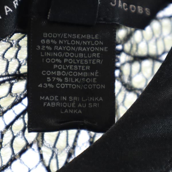 MARC BY MARC JACOBS マークバイマークジェイコブス 花刺繍 半袖 ワンピース 0 黒系 インナー付き レディース