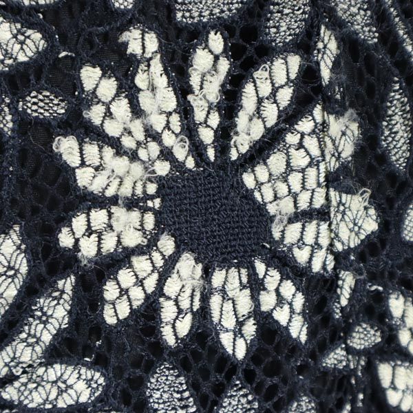 マークバイマークジェイコブス 花刺繍 半袖 ワンピース 0 黒系 MARC BY MARC JACOBS インナー付き レディース