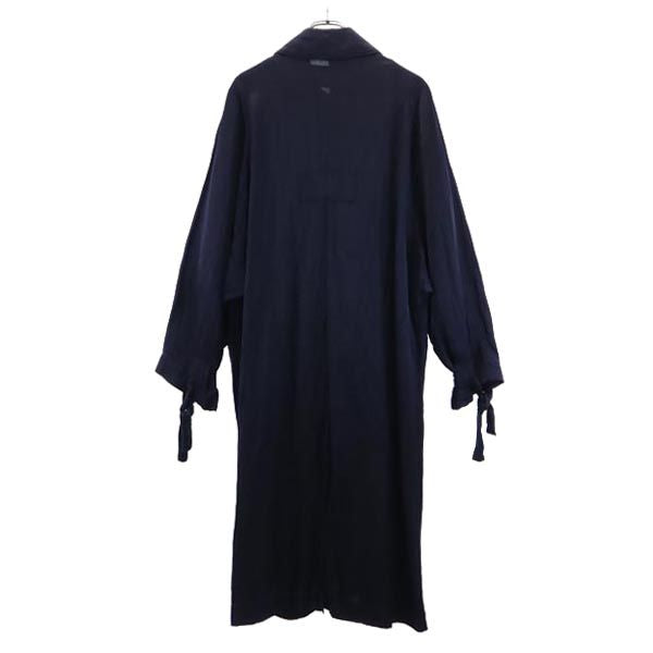 christian wijnants クリスチャンワイナンツ リネンブレンド コットン コート 34 紺 レディース