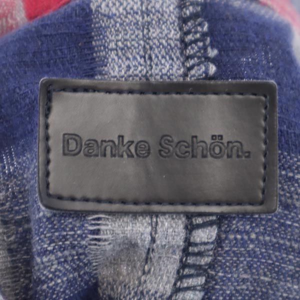 Danke Schon ダンケシェーン リネンブレンド コットン チェック柄 長袖 ロング シャツ F 赤系 メンズ