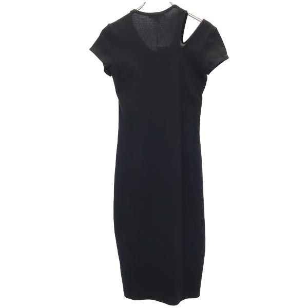 未使用 HELMUT LANG ヘルムートラング 半袖 デザイン ワンピース M ブラック系 レディース