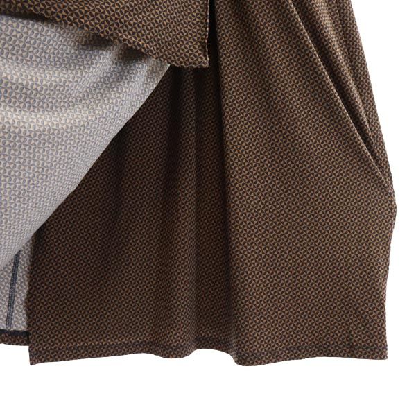 Michael Kors マイケルコース 総柄 半袖 フレンチスリーブ ワンピース XL ブラウン系 レディース