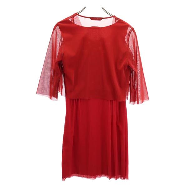 VIVIENNE TAM ヴィヴィアンタム ノースリーブ ボレロ付き ワンピース 1 赤 セットアップ スーツ レディース