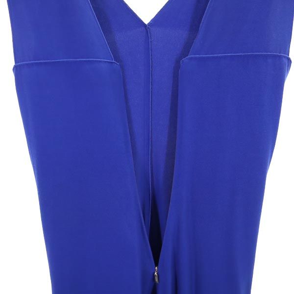 Calvin klein カルバンクライン ノースリーブ ワンピース 34 ネイビー系 バックジップ レディース