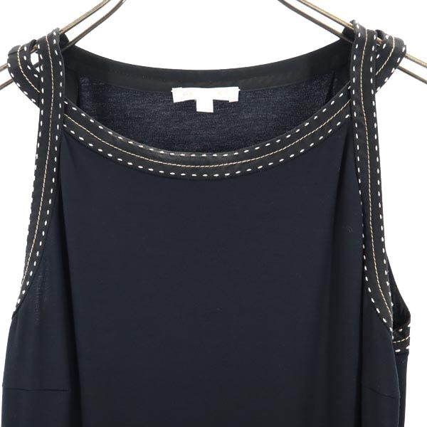 PAULE KA ポールカ ノースリーブ ワンピース 36 ブラック系 サイドジップ レディース