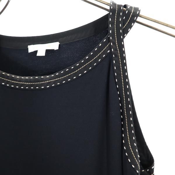 PAULE KA ポールカ ノースリーブ ワンピース 36 ブラック系 サイドジップ レディース