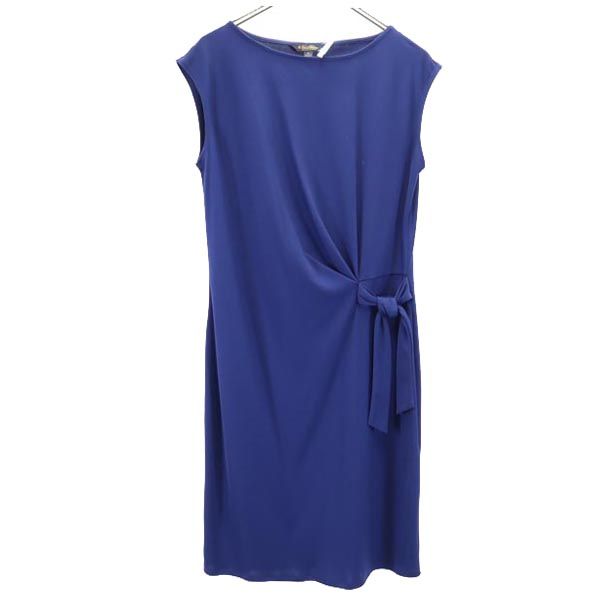 未使用 Brooks Brothers ブルックスブラザーズ 半袖 フレンチスリーブ ワンピース M 青 収納カバー付き レディース