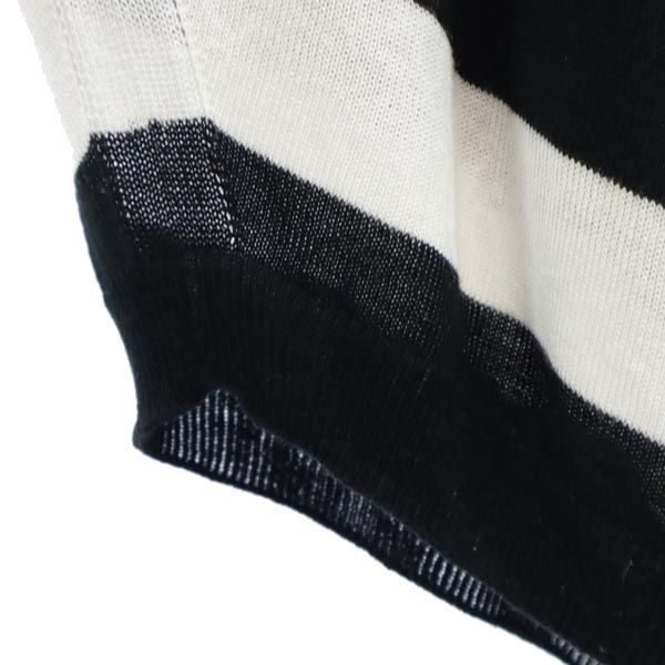 β ベータ 日本製 ボーダー ノースリーブ アシンメトリー ワンピース 40 黒系 レディース