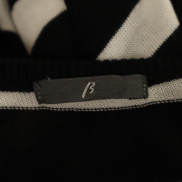 β ベータ 日本製 ボーダー ノースリーブ アシンメトリー ワンピース 40 黒系 レディース