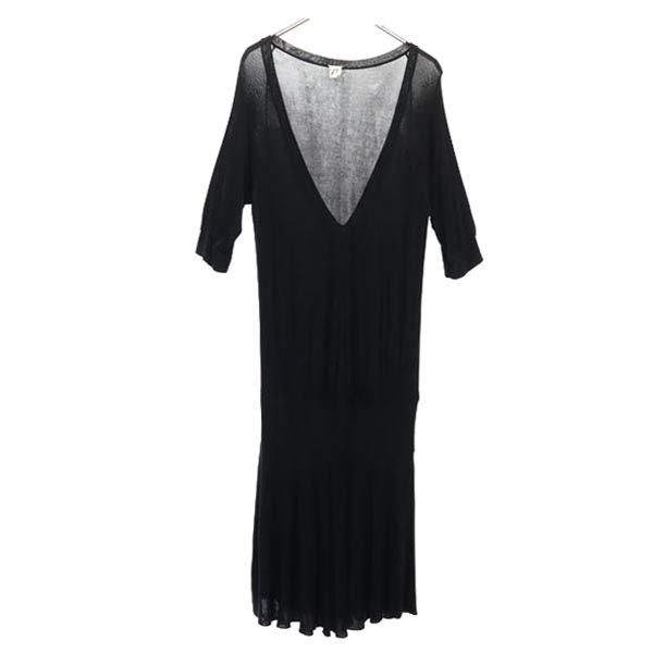 β ベータ 7分袖 ワンピース 40 黒系 レディース