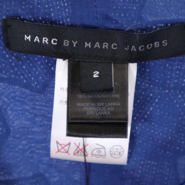 未使用 マークバイマークジェイコブス スター総柄 ノースリーブ ワンピース 2 ブルー系 MARC BY MARC JACOBS サイドジップ レディース