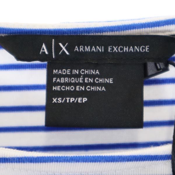 未使用 アルマーニエクスチェンジ ボーダー 半袖 ワンピース XS ホワイト系 ARMANI EXCHANGE レディース