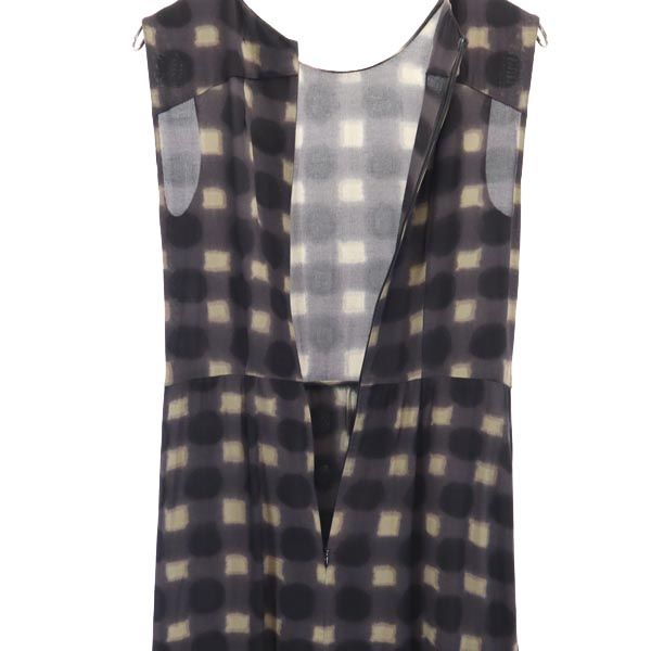 マルニ ノースリーブ ワンピース 38 グレー系 MARNI バックジップ レディース