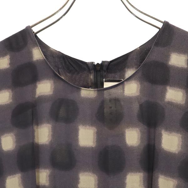 マルニ ノースリーブ ワンピース 38 グレー系 MARNI バックジップ レディース