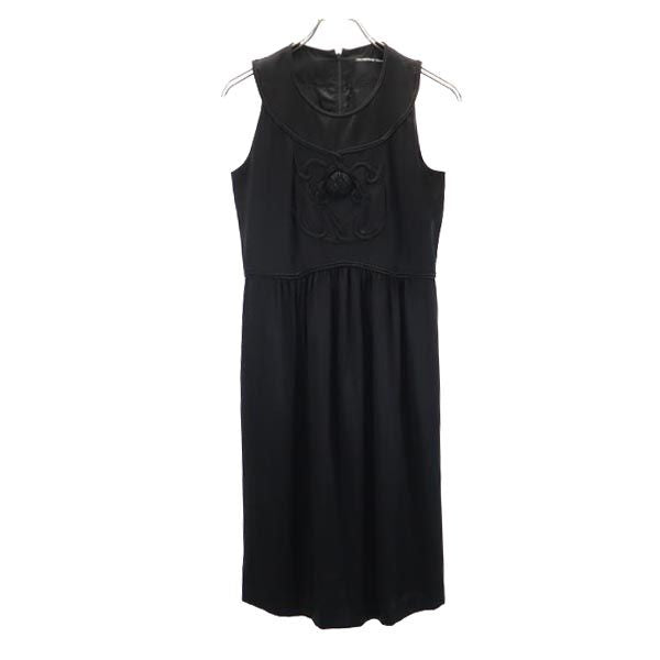 VIVIENNE TAM ヴィヴィアンタム シルク ノースリーブ ワンピース 1 ブラック系 バックジップ レディース