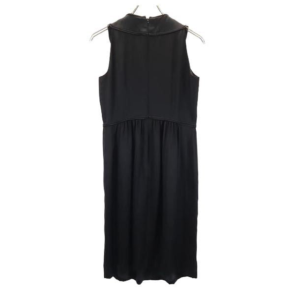 VIVIENNE TAM ヴィヴィアンタム シルク ノースリーブ ワンピース 1 ブラック系 バックジップ レディース