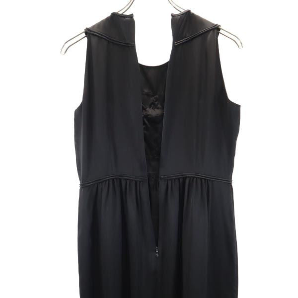 VIVIENNE TAM ヴィヴィアンタム シルク ノースリーブ ワンピース 1 ブラック系 バックジップ レディース