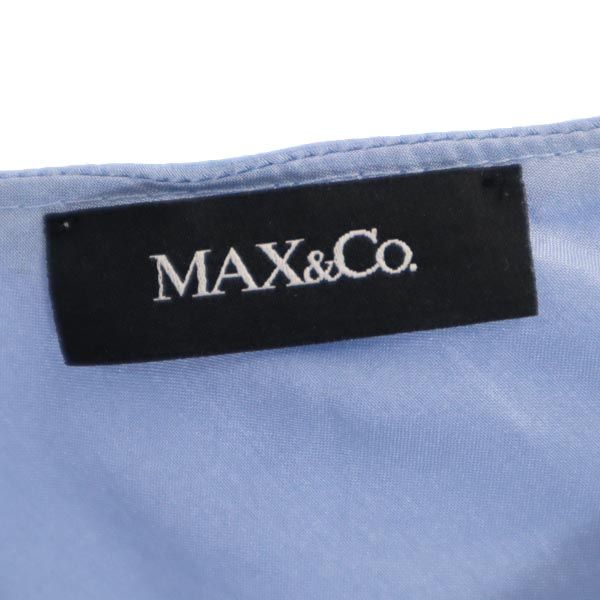 MAX&CO マックスアンドコー ノースリーブ ワンピース 38 ブルー×ホワイト レディース