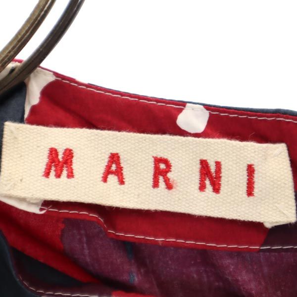MARNI マルニ イタリア製 総柄 7分袖 ワンピース 40 レッド×グレー レディース