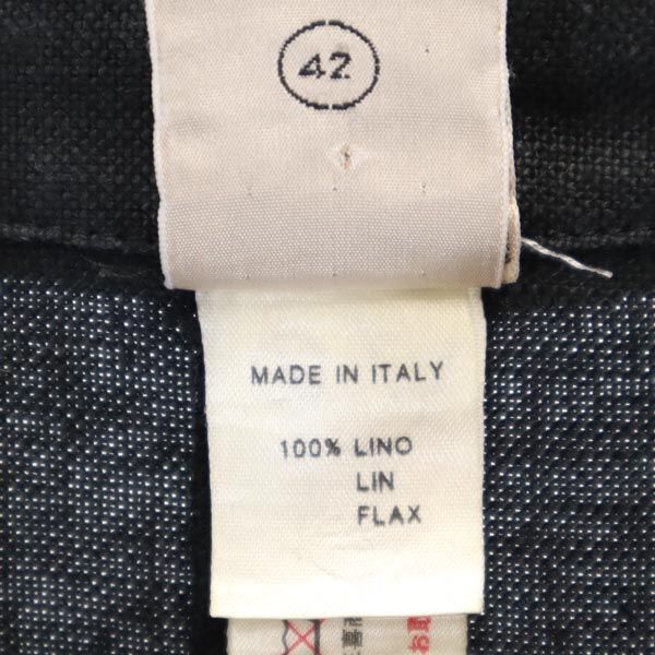 Kriziapoi クリツィアポイ イタリア製 リネン 半袖 ワンピース 42 ブラック レディース