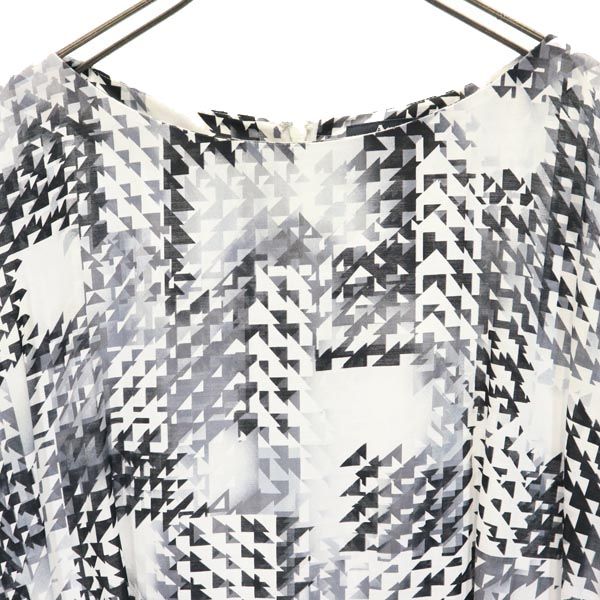 Aquascutum アクアスキュータム 日本製 総柄 ノースリーブ ワンピース 黒系 レディース