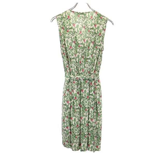 PAUL&JOE ポール＆ジョー フランス製 花柄 ノースリーブ ワンピース 36 グリーン×ピンク レディース