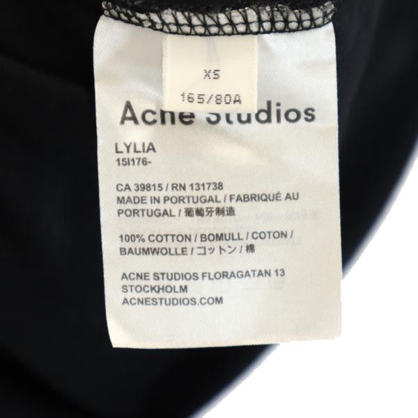 アクネストゥディオズ 半袖 デザイン ワンピース XS ブラック系 ACNE STUDIOS レディース