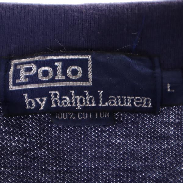 ポロバイラルフローレン 半袖 ポロシャツ L ネイビー Polo by Ralph Lauren 鹿の子 メンズ