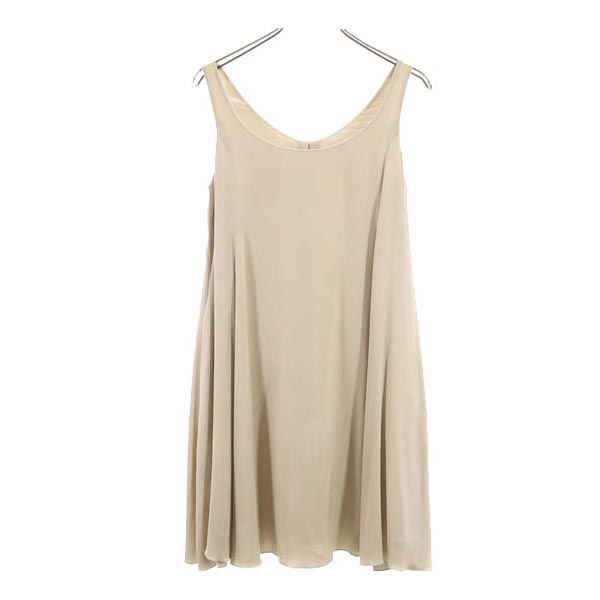 FOXEY フォクシー シルクブレンド ノースリーブ ワンピース 38 ベージュ レディース