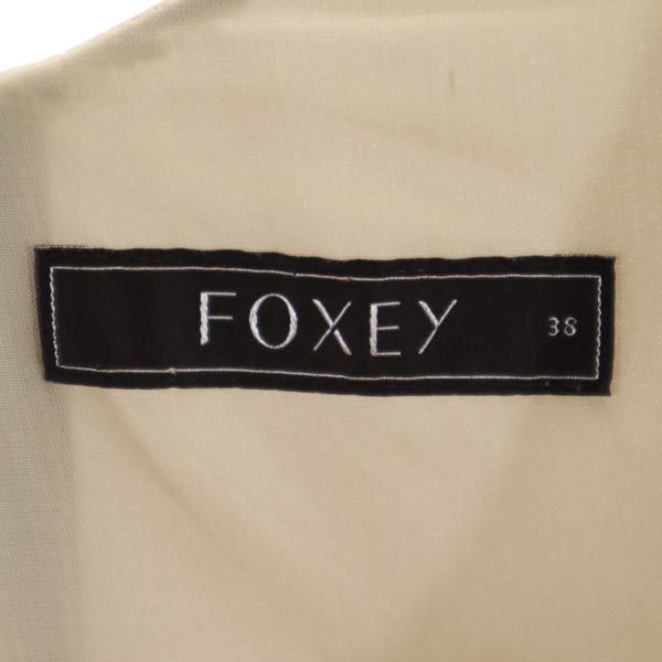 フォクシー シルクブレンド ノースリーブ ワンピース 38 ベージュ FOXEY レディース