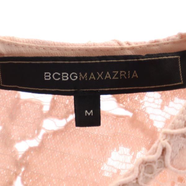 ビーシービージーマックスアズリア 花柄 レース 半袖 ワンピース M ピンク BCBGMAXAZRIA レディース