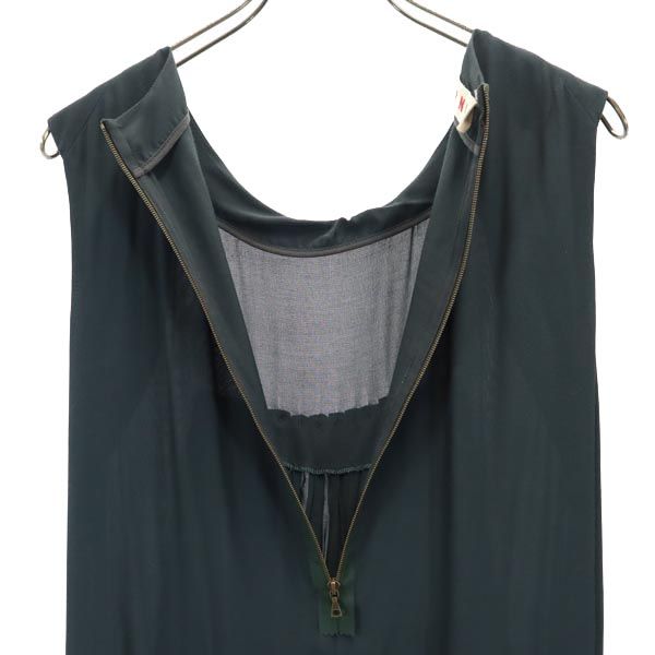 MARNI マルニ イタリア製 ノースリーブ ワンピース 42 グリーン系 バックジップ レディース