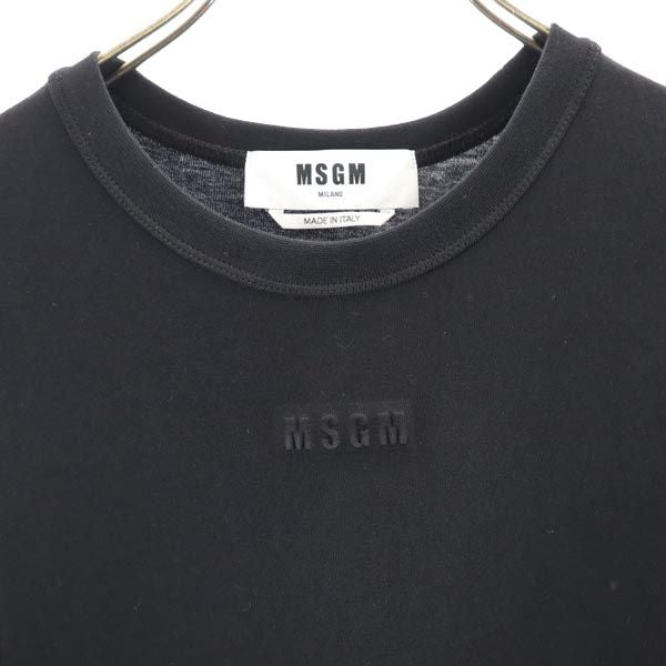 MSGM エムエスジーエム イタリア製 半袖 オープンショルダー ロングワンピース XXS 黒 レディース