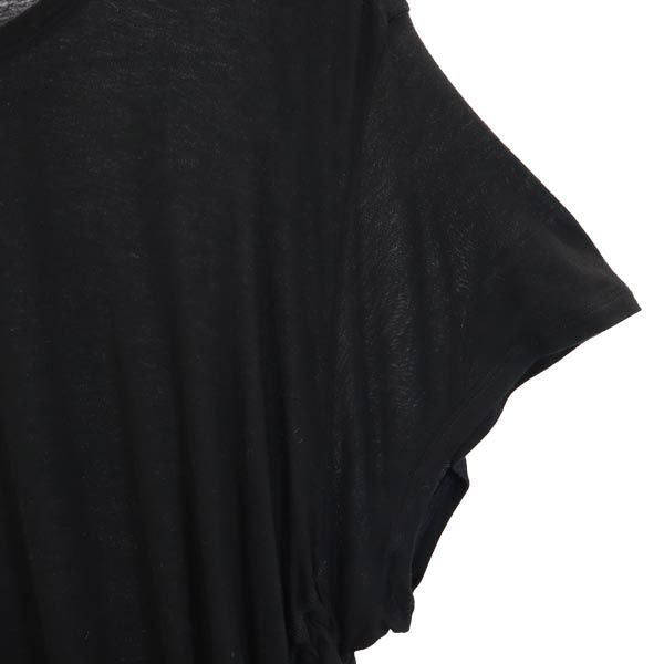 neurbanvolker 日本製 シルクブレンド 半袖 シャーリング カットソー ワンピース 2 黒 レディース