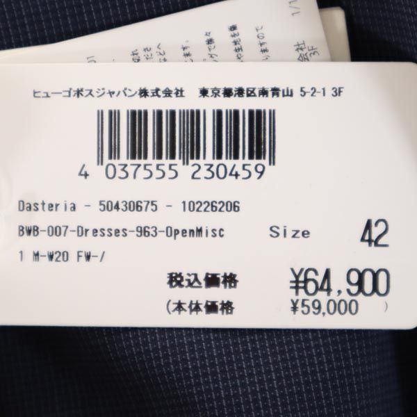 未使用 HUGO BOSS ヒューゴボス 半袖 ワンピース US10 ネイビー系 バックジップ レディース