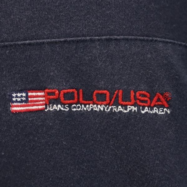POLO JEANS COMPANY ポロジーンズカンパニー ロゴ刺繍 半袖 Vネック Tシャツ L ネイビー メンズ