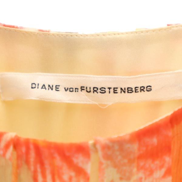DIANE VON FURSTENBERG ダイアンフォンファステンバーグ シルク 花柄 キャミワンピース 2 オレンジ系 レディース