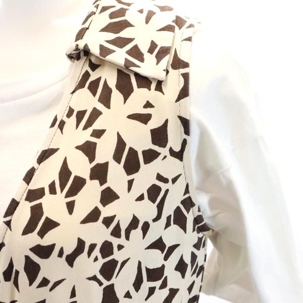 DIANE VON FURSTENBERG ダイアンフォンファステンバーグ シルク 総柄 ノースリーブ カシュクール ワンピース 4 ブラウン系 レディース