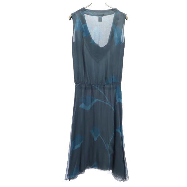 mila schon ミラショーン ノースリーブ シアー ワンピース グリーン系 レディース