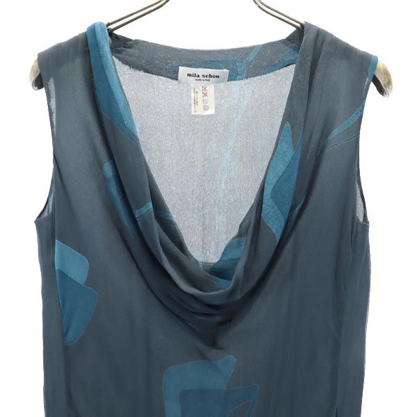 mila schon ミラショーン ノースリーブ シアー ワンピース グリーン系 レディース