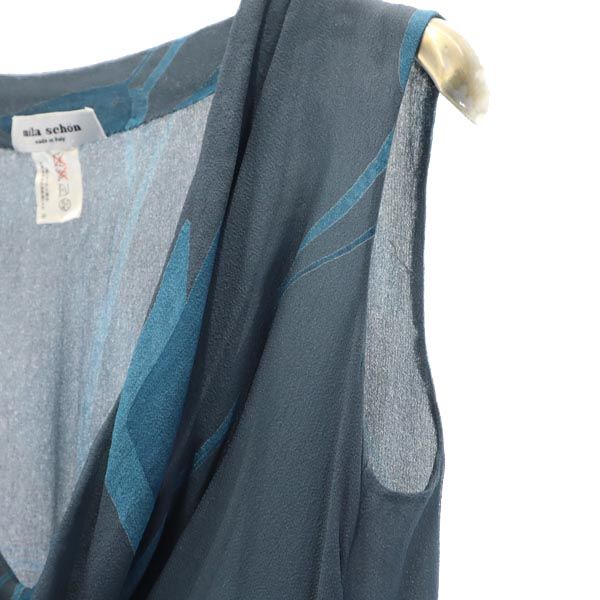 mila schon ミラショーン ノースリーブ シアー ワンピース グリーン系 レディース