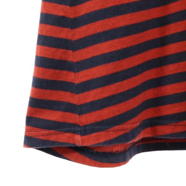 marimekko マリメッコ ボーダー 長袖 ワンピース S レッド系 レディース
