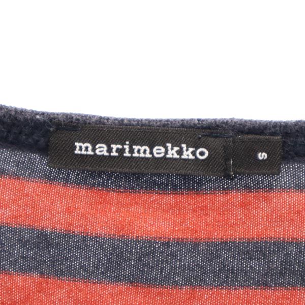 marimekko マリメッコ ボーダー 長袖 ワンピース S レッド系 レディース