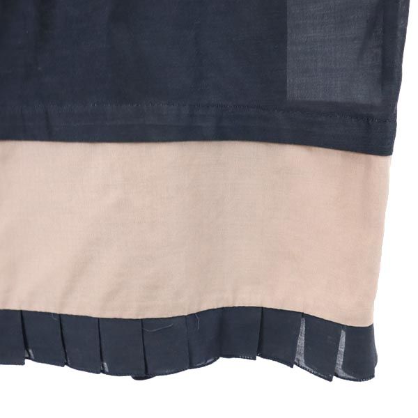 MAX&CO マックスアンドコー シルクブレンド ノースリーブ ミニワンピース 38 ネイビー系 インナー付き レディース