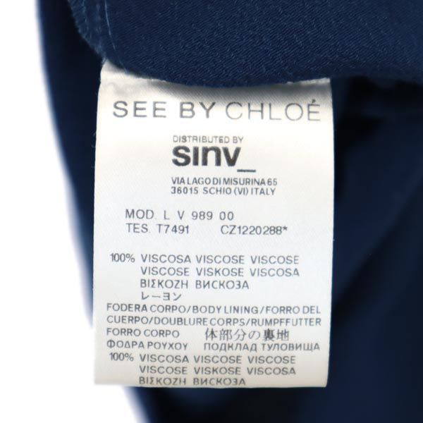 SEE BY CHLOE シーバイクロエ 半袖 膝丈ワンピース 2 ネイビー レディース