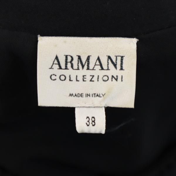 アルマーニコレッツォーニ イタリア製 ウールブレンド ノースリーブ ワンピース 38 黒 ARMANI COLLEZIONI レディース