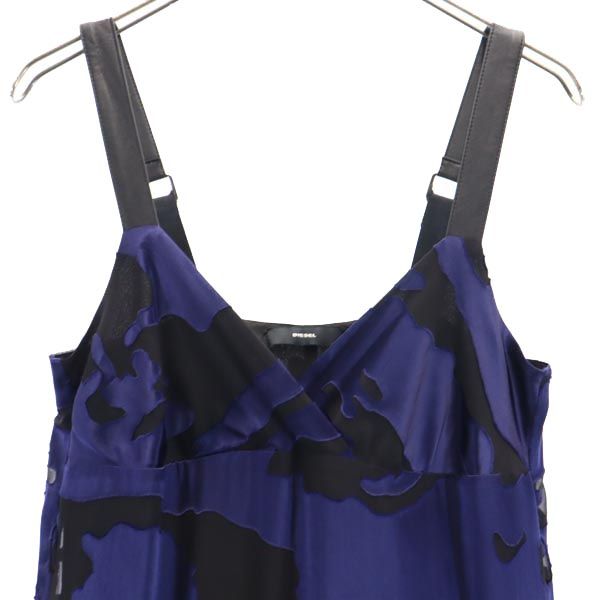 DIESEL ディーゼル 総柄 キャミワンピース 青系 レディース