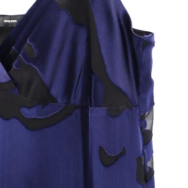 DIESEL ディーゼル 総柄 キャミワンピース 青系 レディース