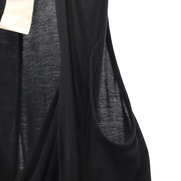 trosman トロスマン 日本製 ノースリーブ デザイン ワンピース S ブラック系 レディース